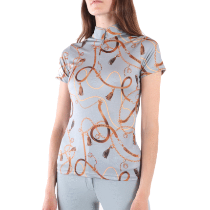 Montar Haily Bridle Print Ladies Short Sleeve Training Shirt, Turin